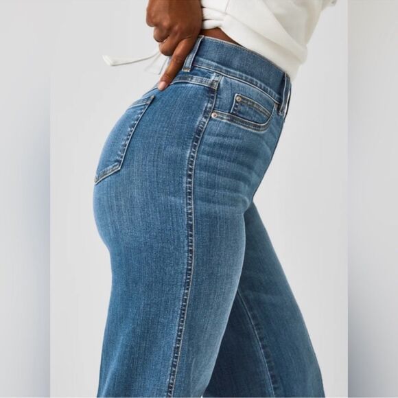 NWT SPANX 20407 Seamed Front Wide Leg in Vintage Indigo Pull-on Jeans Size XS - Picture 13 of 15